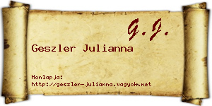 Geszler Julianna névjegykártya